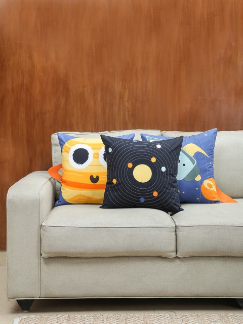 

House This Yellow Set of 3 Cartoon Characters Square Cushion Covers