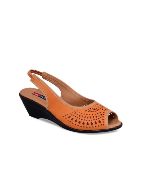 

MSC Women Orange Solid Peep Toes