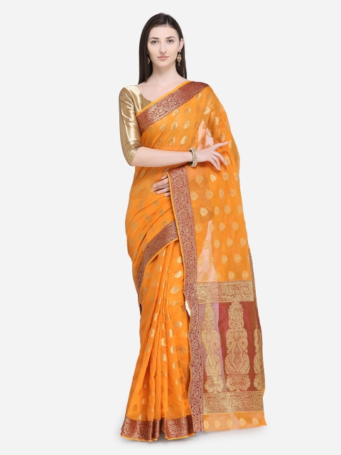 

Saree Swarg Mustard Yellow Woven Design Banarasi Saree