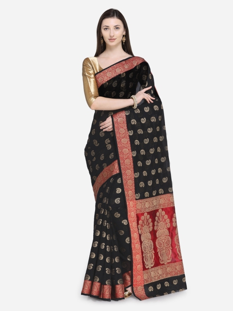 

Saree Swarg Black Printed Banarasi Saree