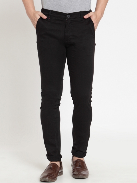 

Monteil & Munero Men Black Slim Fit Solid Regular Trousers