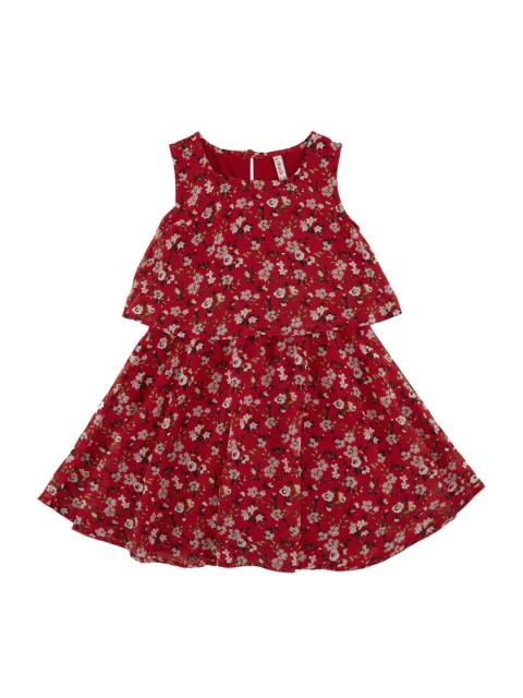 

CHALK by Pantaloons Girls Red Printed A-Line Dress