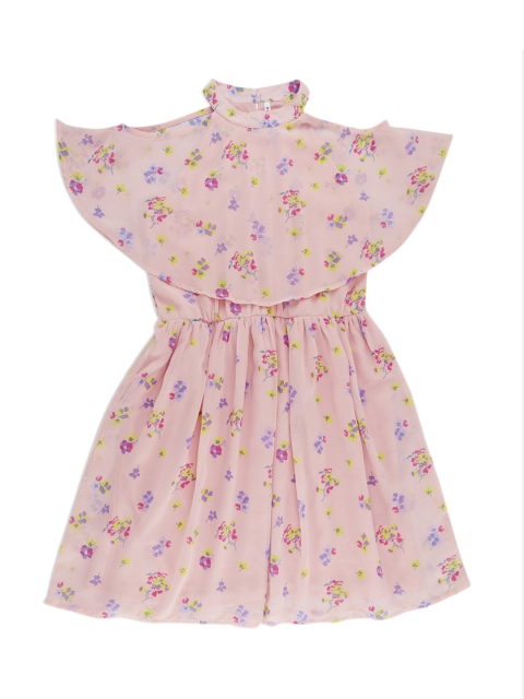 

POPPERS by Pantaloons Girls Pink-Coloured Floral Printed Dress