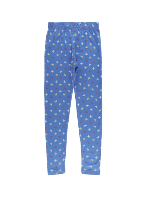 

POPPERS by Pantaloons Girls Blue Printed Ankle-Length Leggings