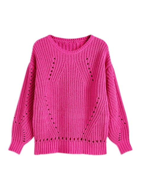 

next Women Pink Self Design Pullover