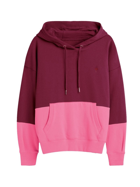 

next Women Purple & Pink Colourblocked Hooded Sweatshirt