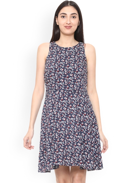 

Allen Solly Women Navy Blue Printed A-Line Dress