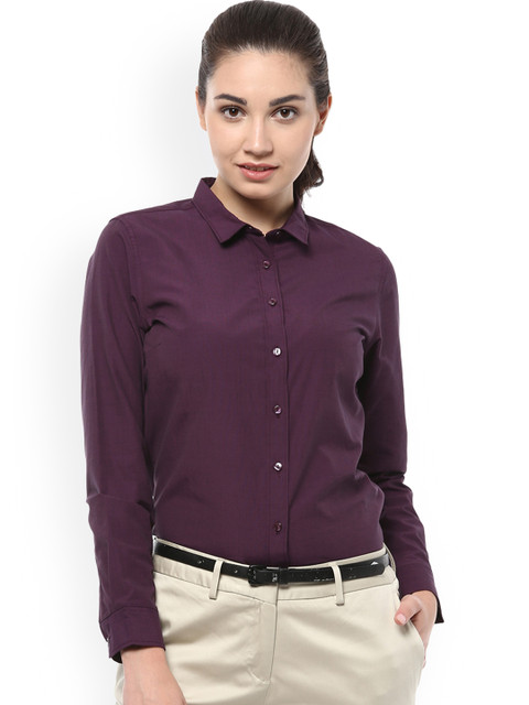

Allen Solly Woman Purple Regular Fit Solid Formal Shirt