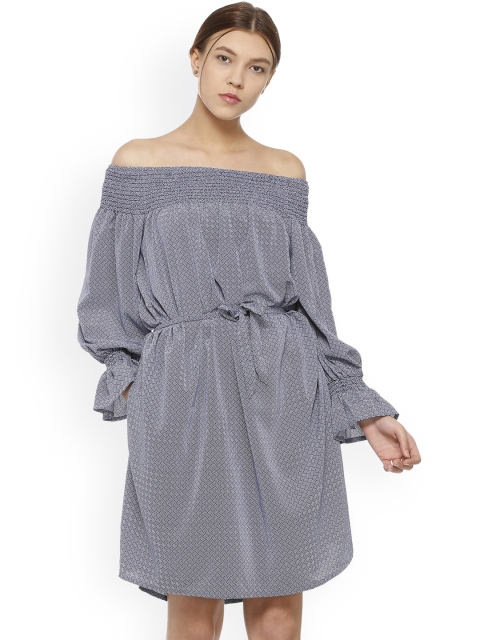 

Allen Solly Woman Navy Blue Printed A-Line Dress
