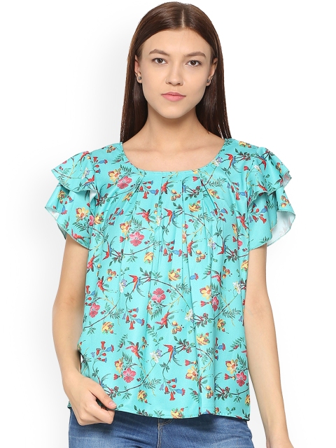 

Allen Solly Women Blue Printed A-Line Top