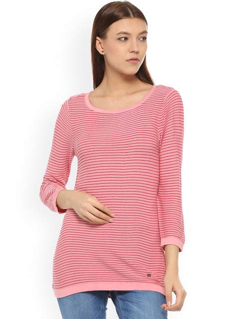 

Allen Solly Women Pink Striped Top