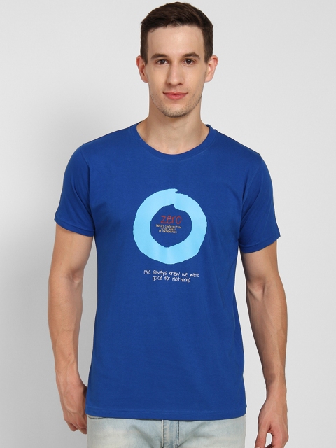 

Tantra Men Blue Solid Round Neck T-shirt