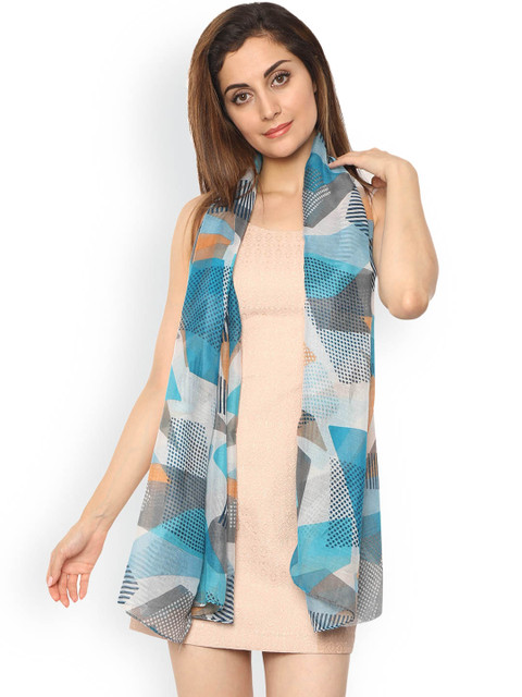 

FabSeasons Blue Printed Scarf