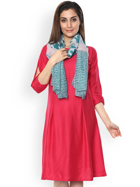 

FabSeasons Blue & Grey Printed Scarf