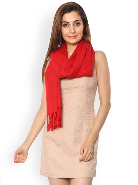 

FabSeasons Red Wool Solid Scarf