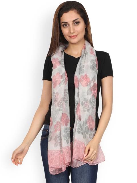 

FabSeasons Pink & Grey Printed Scarf