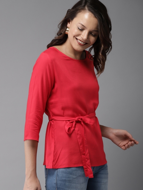 

HERE&NOW Women Red Solid Top