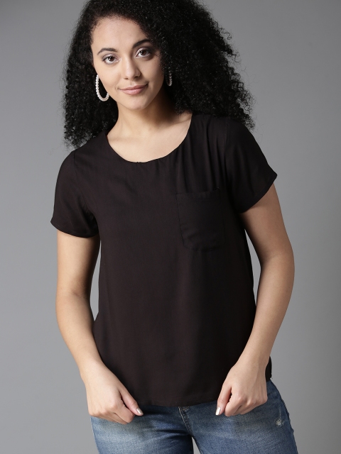 

HERE&NOW Women Black Solid Top