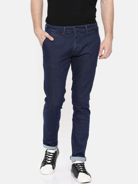 

Jack & Jones Men Navy Blue Tim Slim Fit Low-Rise Clean Look Stretchable Jeans