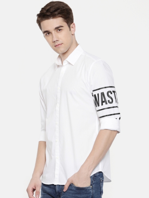 

Jack & Jones Men White Manhattan Slim Fit Printed Casual Shirt
