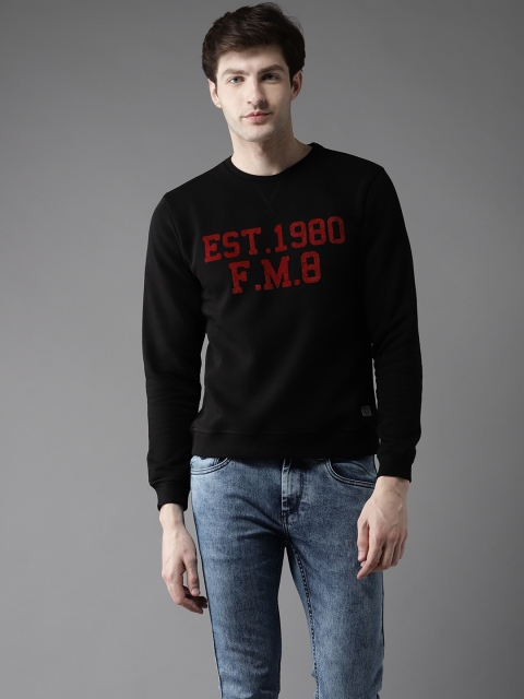 

Flying Machine Men Black Printed Sweatshirt