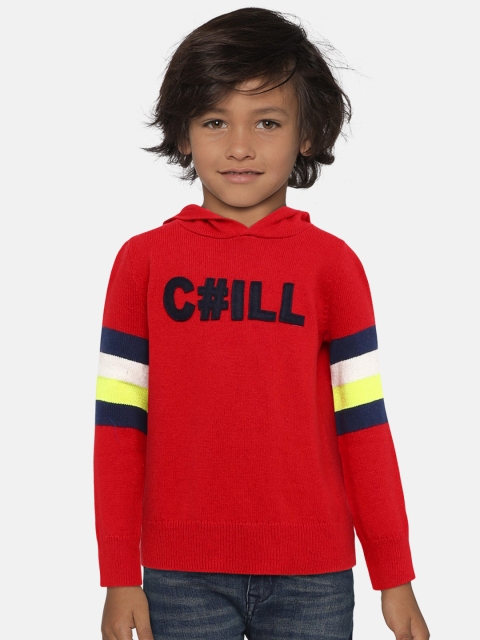 

GAP Boys' Red Graphic Rugby Hoodie Sweater