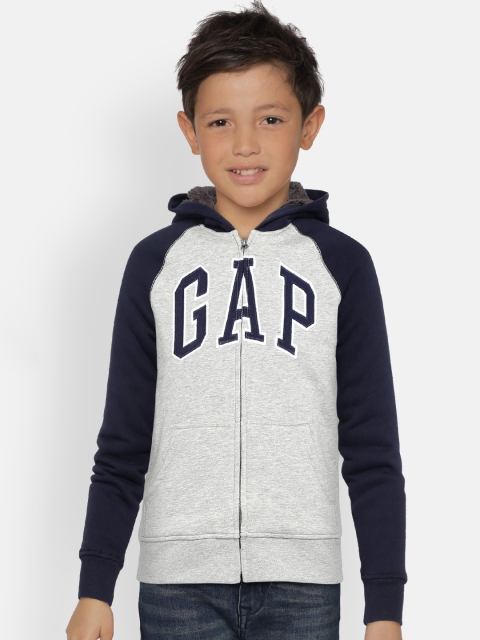

GAP Boys' Grey & Black Cozy Logo Hoodie Sweatshirt