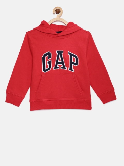 

GAP Boys' Red Solid Logo Pullover Hoodie Sweatshirt