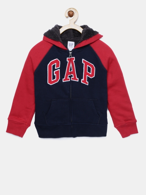 

GAP Boys Navy Blue & Red Cozy Logo Hoodie Sweatshirt