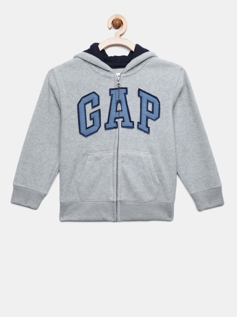 

GAP Boys' Grey Logo Quarter-Zip Sweatshirt