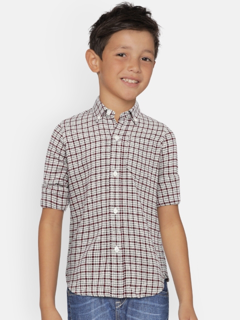 

GAP Boys' Flannel Long Sleeve Shirt, Off white