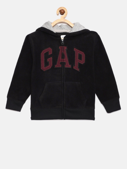 

GAP Boys' Black Logo Quarter-Zip Sweatshirt