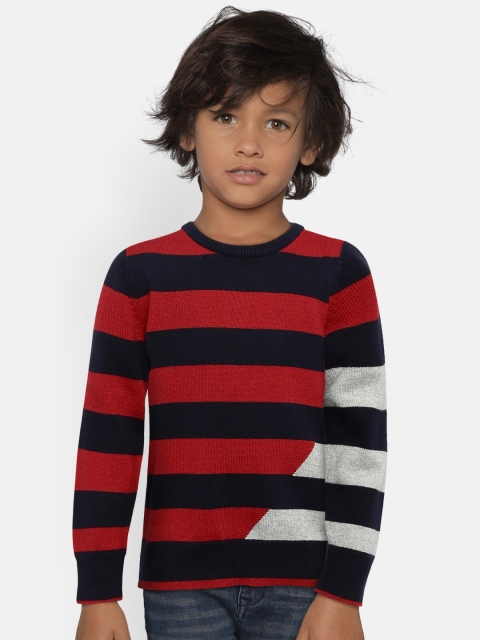

GAP Boys' Red & Navy Stripe Crewneck Sweater