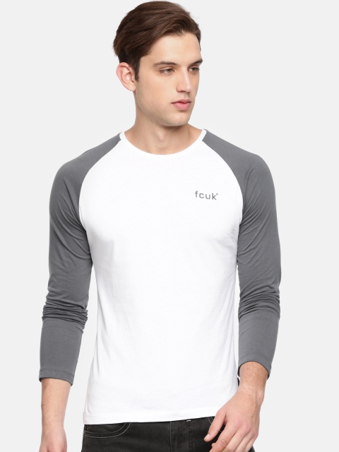 

French Connection Men White Solid T-shirt