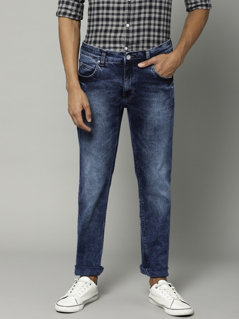 

French Connection Men Blue Slim Fit Mid-Rise Low Distress Stretchable Jeans