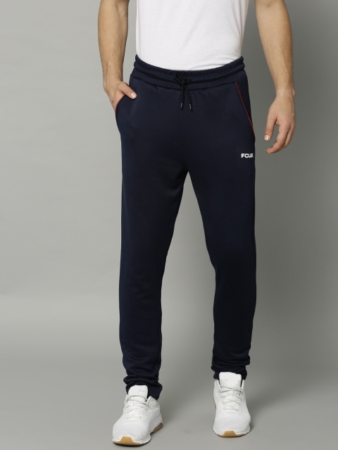 

French Connection Men Navy Blue Solid Track Pants