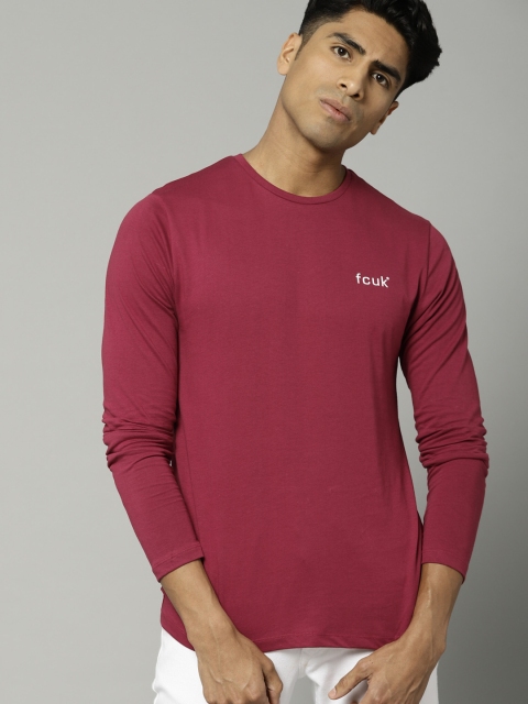 

French Connection Men Red Printed Round Neck T-shirt
