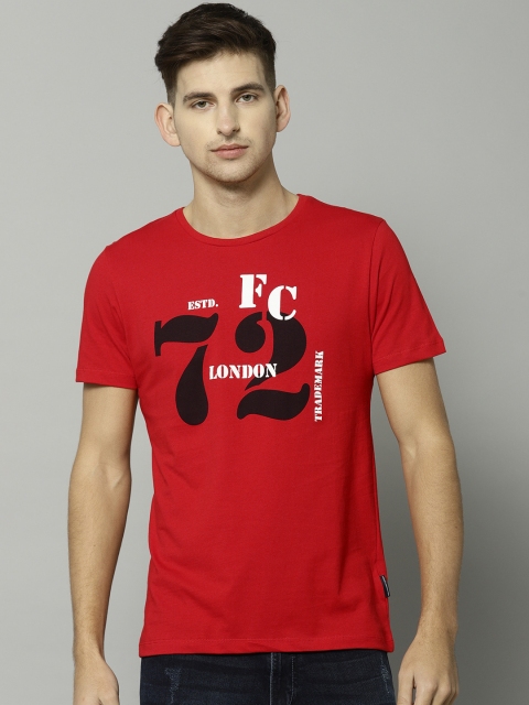 

French Connection Men Red Printed Round Neck T-shirt