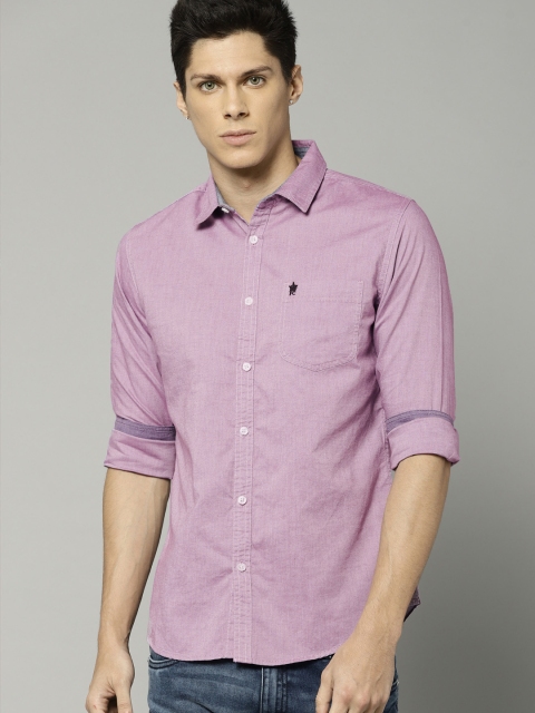 

French Connection Men Purple Slim Fit Solid Casual Shirt