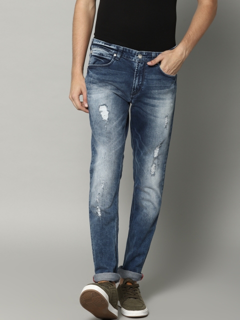 

French Connection Men Blue Slim Fit Mid-Rise Mildly-Distressed Jeans