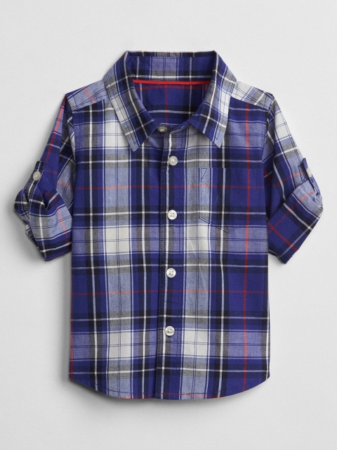 

GAP Girls Blue Regular Fit Checked Casual Shirt