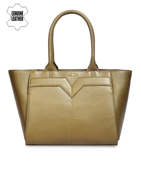 

Eske Olive Green Leather Solid Handheld Bag