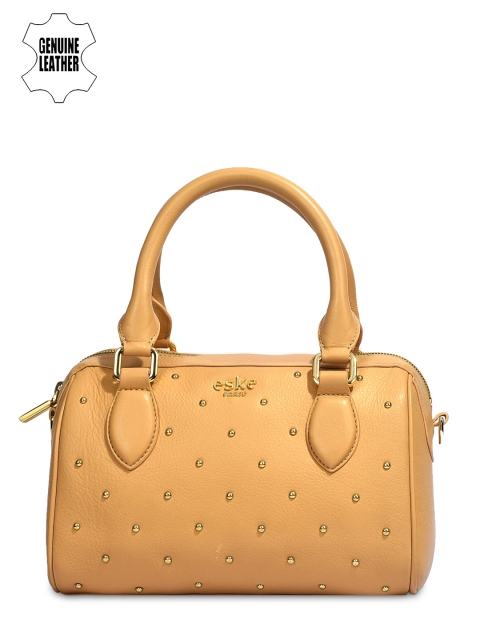 

Eske Beige Solid Handheld Leather Bag