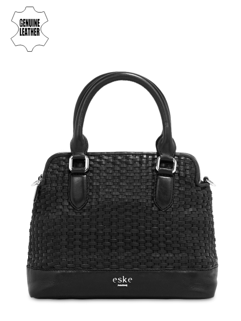 

Eske Black Textured Handheld Bag