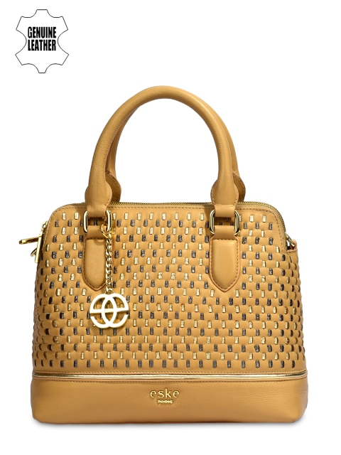 

Eske Beige Solid Handheld Leather Bag