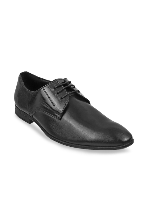 

Mochi Men Black Solid Leather Formal Derbys