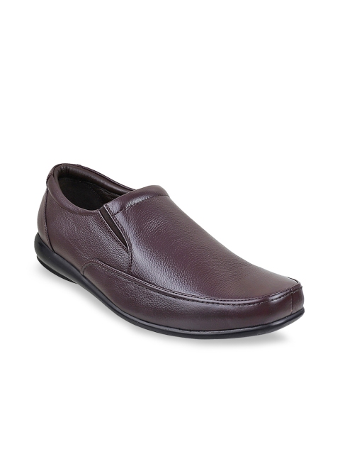 

Mochi Men Maroon Leather Formal Slip Ons