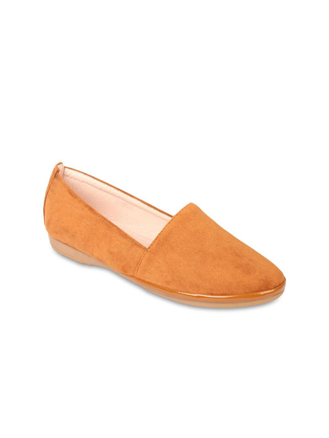 

Flat n Heels Women Brown Suede Slip-On Shoes