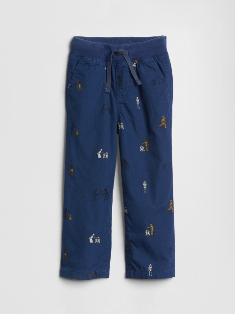 

GAP Boys Blue Regular Fit Printed Regular Trousers