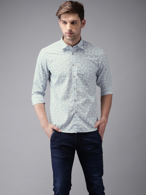 

Flying Machine Men Blue Regular Fit Printed Casual Shirt